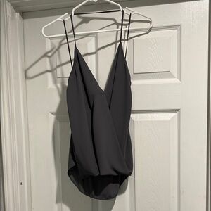 Chic Grey Halter Blouse